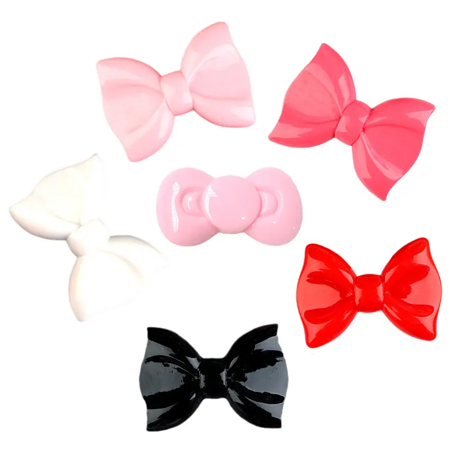 hot sale solid color flatback big bow knot resin charm for mobile case keyring