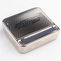 Étui à cigarettes métallique semi-automatique de style américain, de type pyramide, 70 mm, directement de l'usine ; Étui portable pour cigarettes à rouler à la main