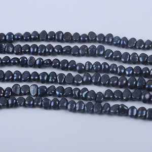 ขนาด5-6มม. สายสั้นสีเทาเข้มย้อมสีไข่มุกบาโรก7นิ้วสำหรับทำเครื่องประดับ18ซม. - Product Image 3