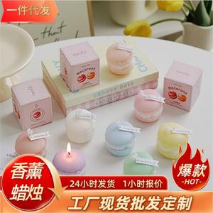 Velas Aromáticas de Macaron, Cera de Soja Mixta, Velas Artesanales Novedosas, Recuerdos de Boda - Product Image 5