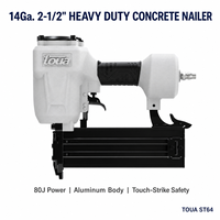 ST64 Pistol Paku Pneumatik Aluminium Tugas Berat T-Nail Gun Concrete Nailer OEM 360 Tembakan/Menit Garansi 1 Tahun untuk Pekerjaan Kayu dan Pelapisan