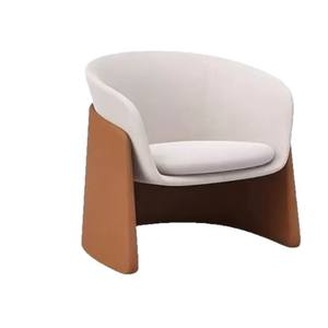Modern Minimalist Wooden Armchair Lounge Chair Soft Fabric Upholstery Living Room Furniture - Product Image 3