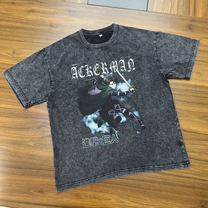 Drop Shoulder Mens <span class=keywords><strong>Anime</strong></span> T Shirt Stone Washed Oversized Cotton Vintage Acid Wshed T Shirts - Product Image 4