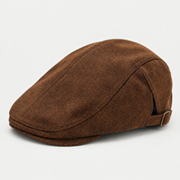 Casquette plate en faux daim marron café foncé, à effet moucheté riche, avec bord rigide court, pour hommes et femmes, style décontracté chic, vente en gros