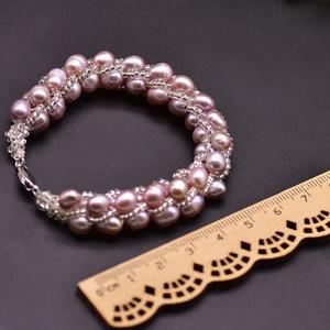 Bracelet manchette en perles scintillantes, design ouvert, pour femmes, facile à mettre et à enlever, bijou tendance - Product Image 1