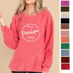 Personalizzato Vintage girocollo maglione di natale di lusso pianura <span class=keywords><strong>oversize</strong></span> spalla scesa cotone rosso velluto a coste con cappuccio <span class=keywords><strong>felpa</strong></span> con cappuccio - Product Image 1