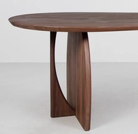 Meubles de salle à manger de style rustique moderne en noyer noir irrégulier-Table à manger en bois massif