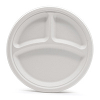 Oasis 10 pouces 3-Comp 100% assiettes en papier jetables biodégradables et compostables à bagasse pour mariage