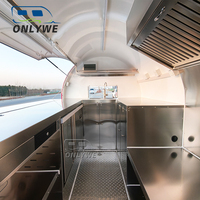 ONLYWE Petite remorque alimentaire mobile, mini camion de restauration entièrement équipé pour kebab et barbecue, cuisine mobile, fourgon de restauration de rue, remorque de concession