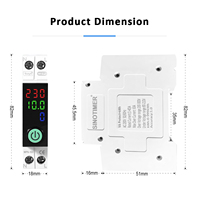 Protecteur intelligent WiFi WPS101/102/103 avec bouton jaune/bleu/vert, compteur de tension et de courant, protection contre les surtensions et les sous-tensions, 220/230V 40A