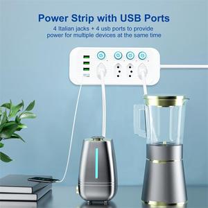 Multiprise électrique brésilienne avec 4 <span class=keywords><strong>prises</strong></span> et 4 ports USB, protection contre les surcharges - Product Image 4