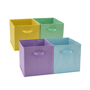 Foldable Closet Organizer Toy Storage Box Nonwoven Collapsible Storage Bins with handles