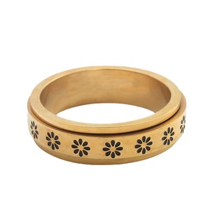 yunnique Men's Stainless Steel Flower <b>Ring</b> Silver Gold Retro Geometric Design Gift Jewelry 280681 - Product Image 4