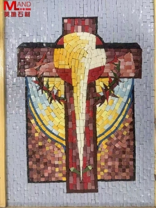 โมเสคแก้วหินอ่อนสไตล์ไบแซนไทน์ภาพจิตรกรรมฝาผนังและผนังพื้นหลังทำด้วยมือ - Product Image 4