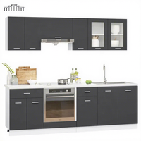 Muebles de Gabinetes de Cocina Modulares Listos para Ensamblar para Proyectos de Remodelación del Hogar con Diseño Gratuito, Gabinetes de Cocina Modernos y Económicos en Color Negro
