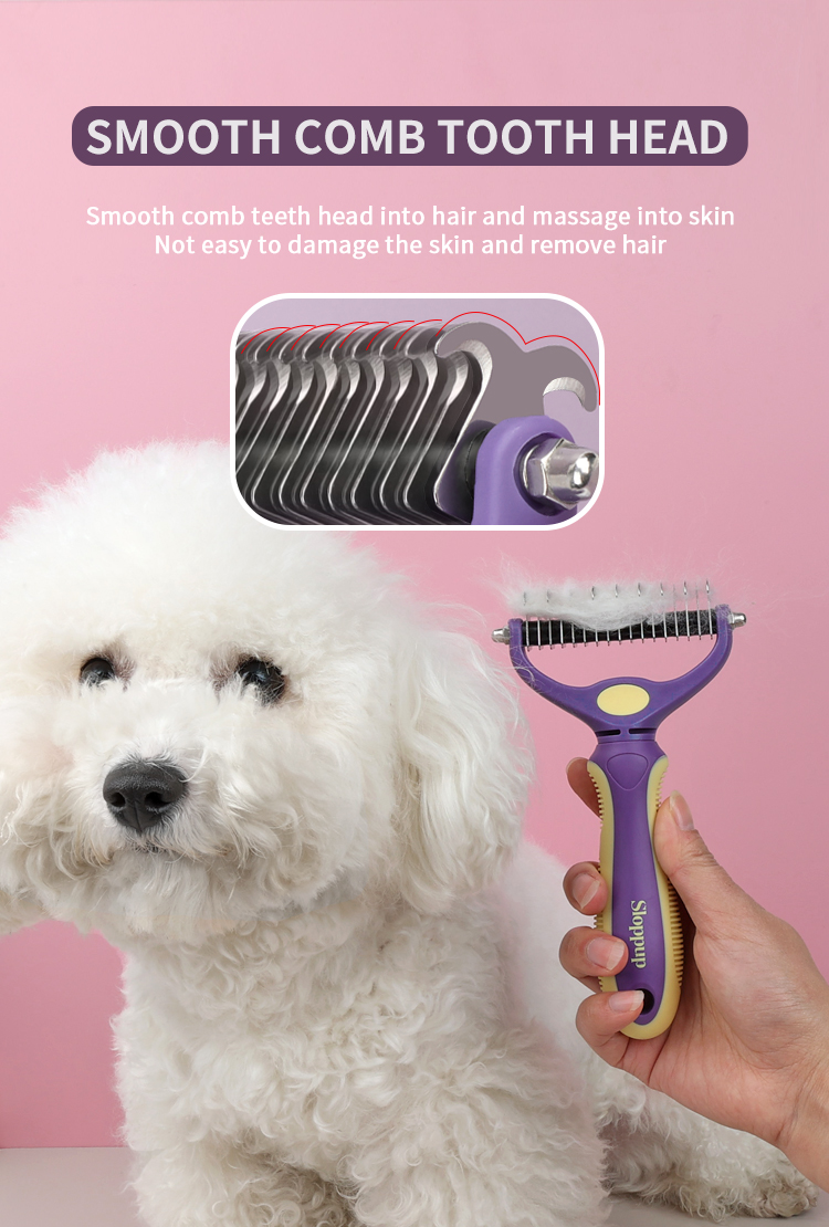 Factory Wholesale 2 In 1 Cat Needle Hair Comb Dog Pet Dematting Grooming Comb With Pet Nail Clipper Or Stainless Steel Pet Comb