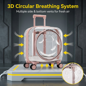 Tas Troli Hewan Peliharaan Transparan Ringan untuk Luar Ruangan, Model Kapsul Luar Angkasa, Bernapas, untuk Membawa Kucing dan Anjing - Product Image 4