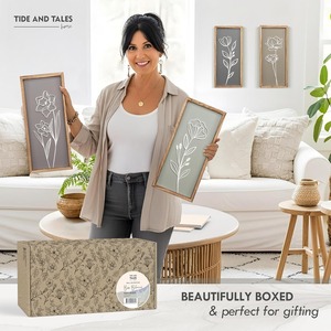 3D PVC Art Deco leggero Ready-to-Hang incorniciato muro Art Set 4 bambù Rattan artigianato bagno <span class=keywords><strong>soggiorno</strong></span> camera da letto ufficio - Product Image 3