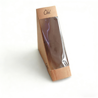 Boîte à sandwich personnalisée avec fenêtre transparente, conteneur jetable en papier kraft de qualité alimentaire pour le petit-déjeuner et la restauration rapide
