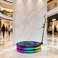 Machine de photomaton rotative à 360° en verre, cabine photo portable pour événements, fêtes et location commerciale