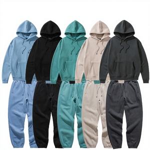 Conjunto Deportivo de 2 Piezas Unisex de Marca Privada, Talla Grande, 330g, Felpa Transpirable, Liso, Pantalones Deportivos y Sudadera con Capucha - Product Image 3