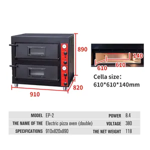 Коммерческая печь для пиццы с термостатом на 500 градусов, автоматическая электрическая печь для пиццы