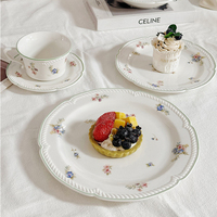 Service de table en céramique Villeroy & Boch Style Floral : Bol à salade, assiette à soupe, tasse à café, soucoupe – Cadeau de déménagement