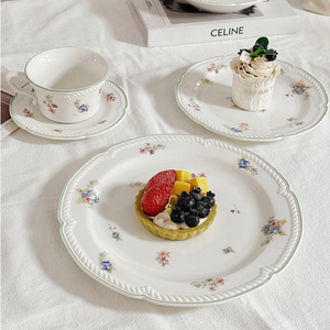 Service de table en céramique <span class=keywords><strong>Villeroy</strong></span> & <span class=keywords><strong>Boch</strong></span> Style Floral : Bol à salade, assiette à soupe, tasse à café, soucoupe – Cadeau de déménagement - Product Image 2