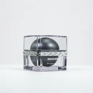 50g pot de crème carré à double paroi en plastique acrylique de luxe brillant chaud contenant de soins de la peau emballage cosmétique