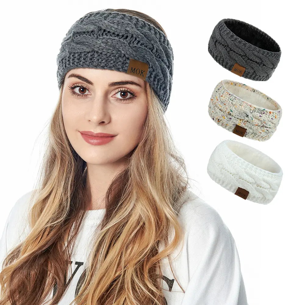 Designer Head Bands For Women High Quality Hair Accessories Vintage Fleece Elastic Winter Head Band For Girls