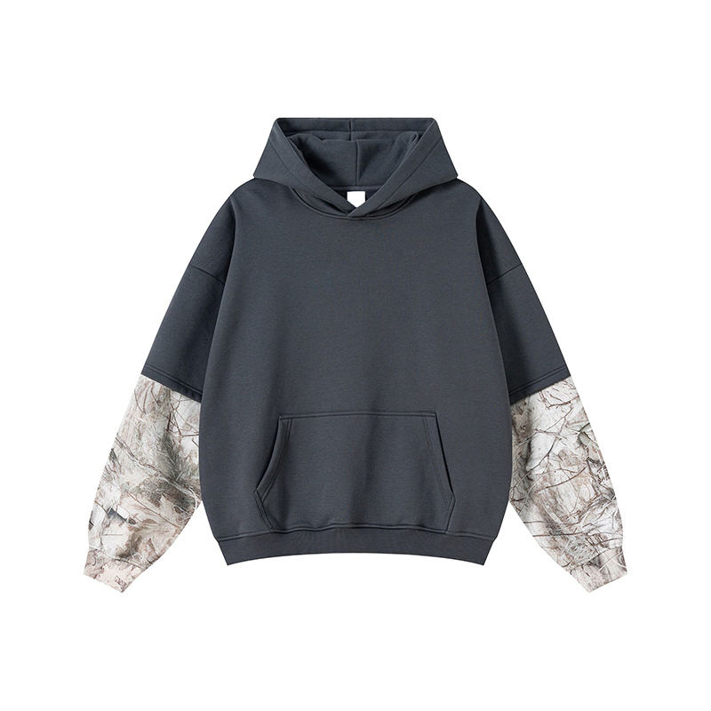 Layered Hoodie - dark gray