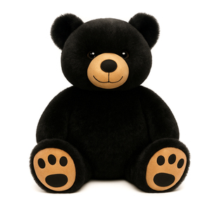 Morbido Orsacchiotto Nero in Peluche con Zampe, Simpatico Animale di Peluche per Regalo Bambini e Decorazione Casa - Product Image 1