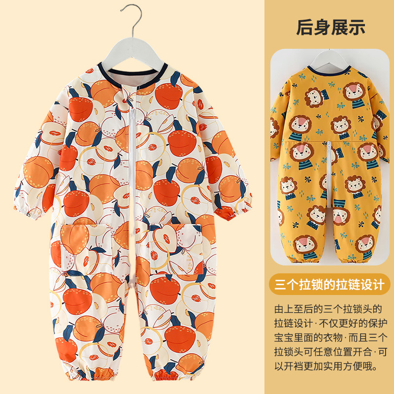 Full print conjoined peach garden-zipper can open crotch