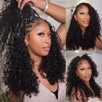 Extensions de cheveux humains bouclés sans nœuds pour tresses au crochet, style Pixie, pour femmes noires