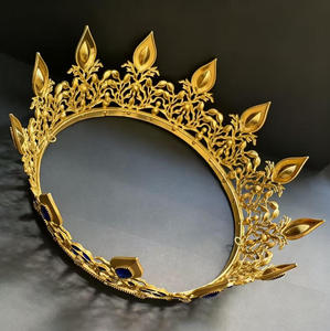 Gold Plated Luxurious Alloy <strong>Kings</strong> Full Round <strong>Crown</strong> for Men - Product Image 4