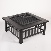 Table de barbecue multifonctionnelle en métal pour patio extérieur avec foyer, brasero et poêle à charbon de bois, facile à utiliser