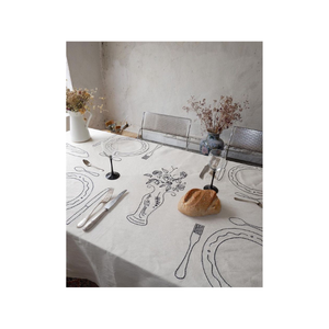 Shiny Half White Plain Quick Dry Recyclable 100% Cotton Embroidered White 6ft Tablecloth for Trendy Event Affordable Sustainable - Product Image 6