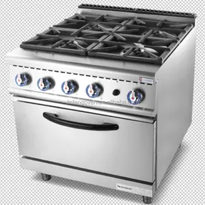 Fogão a gás comercial série completa equipamento de cozinha restaurante 6 queimadores com fritadeira