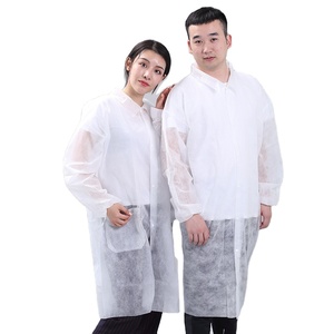 Dùng Một Lần Áo Khoác Phòng Thí Nghiệm Không Dệt Trắng Áo Khoác Phòng Thí Nghiệm Unisex Bata De Labatorio Chất Lượng Cao - Product Image 5