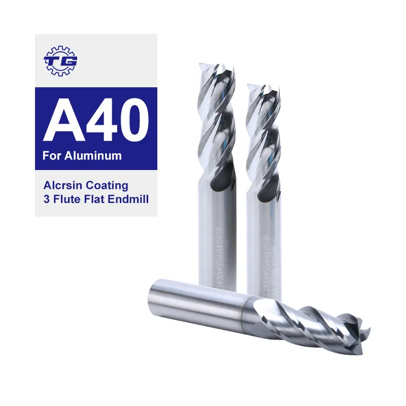 Tg Enkele Rand Spiraal Gesneden Inch Molens Frees Aluminium Legering 3 Fluit Platte Eindmolen