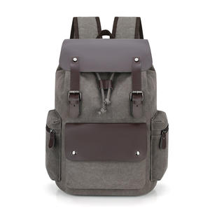 Custom Men's High-end Casual Canvas Backpack Retro Style Fashionable Computer <b>Bag</b> Large Capacity Closure Backpack - Product Image 1