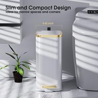 BX Offre Spéciale petite poubelle de salle de bain avec couvercle Close-6L souple/1.6 Gal mince étape poubelle Rectangle poubelle pour bureau