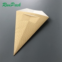 Boîtes à gaufres à bulles personnalisées avec logo imprimé, porte-papier en forme de cône, conteneur pour churros, emballages en papier enduit de cire, 15-20 jours RX