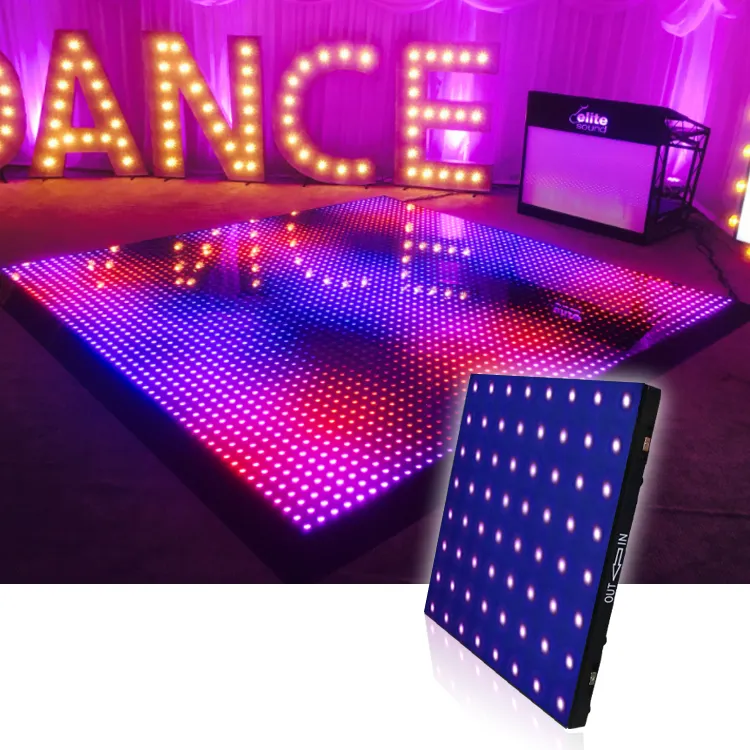 Nuevo artículo interactivo DJ disco portátil inalámbrico digital iluminación estrella Led Pixel Dance Floor para boda banquete alquiler Nueva York