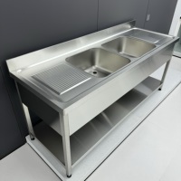 Table de préparation en acier inoxydable 304 avec évier pour restaurant, prix usine, résistante à la corrosion chimique