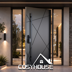 Puerta de Entrada Doble de Lujo CosyHouse, Puerta Principal de Vidrio Decorativa para Villa - Product Image 4