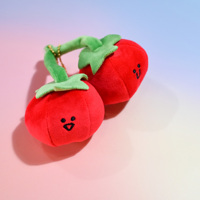 Porte-clés en peluche personnalisés, mignons et petits, imitation réaliste de tomate, jouet, création d'échantillon de porte-clés en peluche à partir d'un design