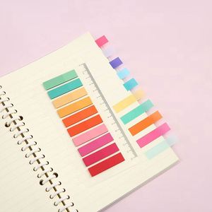 10 Color Ruler-Attached Long Strip Self-Adhesive Sticky Tabs Set 4 Themed Palettes Hanging Hole <b>Memo</b> <b>Pads</b> Office School - Product Image 4