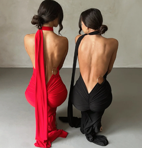 Dropshipping Sexy espalda descubierta plisado vestido sin mangas de Color sólido ajustado <span class=keywords><strong>para</strong></span> <span class=keywords><strong>ropa</strong></span> de <span class=keywords><strong>mujer</strong></span> en verano 2025 - Product Image 4