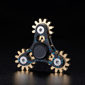 Lệnh khẩn cấp steampunk cơ khí động đậy <span class=keywords><strong>Spinner</strong></span>-Thiết kế bánh răng kim loại, im lặng quay đồ chơi cho sự lo lắng & tập trung, quà tặng cho người lớn (Bạc/Đen) - Product Image 3